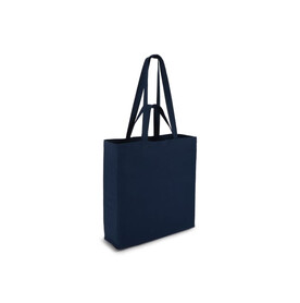 Tragetasche aus Baumwolle OEKO-TEX® 38 x 10 x 42cm 140g/m² - Dunkelblau bedrucken, Art.-Nr. LT95383-N0010