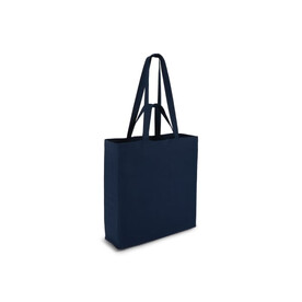 Tragetasche aus Baumwolle OEKO-TEX® 38 x 10 x 42cm 140g/m² - Dunkelblau bedrucken, Art.-Nr. LT95383-N0010