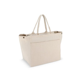 Baumwoll-Tragetasche mit Reißverschluss OEKO-TEX® 39 x 24 x 34cm 320g/m² - Ecru bedrucken, Art.-Nr. LT95387-N0054