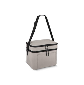 R-PET 600D Kühlbeutel mit zwei Fächern 30 x 20 x 24 cm 12 l - Grau bedrucken, Art.-Nr. LT95389-N0061
