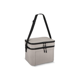R-PET 600D Kühlbeutel mit zwei Fächern 30 x 20 x 24 cm 12 l - Grau bedrucken, Art.-Nr. LT95389-N0061