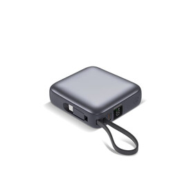 Nova Powerbank 22,5 W Power Delivery mit integrierten Kabeln 10.000 mAh - Dunkelgrau bedrucken, Art.-Nr. LT95515-N0060