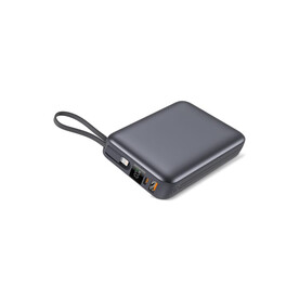 Nova Powerbank 22,5 W Power Delivery mit integrierten Kabeln 20000 mAh - Dunkelgrau bedrucken, Art.-Nr. LT95516-N0060