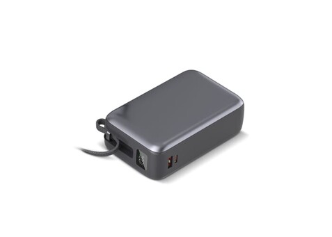 Nova Laptop 65W Powerbank mit integriertem USB-C-Kabel 30000 mAh - Dunkelgrau bedrucken, Art.-Nr. LT95520-N0060
