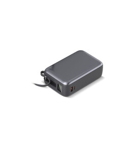 Nova Laptop 65W Powerbank mit integriertem USB-C-Kabel 30000 mAh - Dunkelgrau bedrucken, Art.-Nr. LT95520-N0060