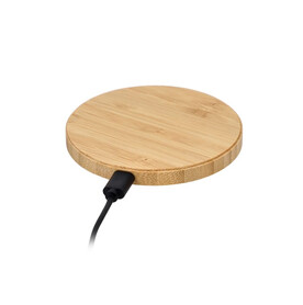 Wireless Ladepad Bambus 15W - Natur bedrucken, Art.-Nr. LT95557-N0094