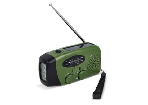 SafeSound Notfallradio mit Solar und Handaufzug - Dunkelgrün bedrucken, Art.-Nr. LT95607-N0030 SafeSound Notfallradio mit Solar und Handaufzug - Dunkelgrün bedrucken, Art.-Nr. LT95607-N0030