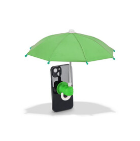 Telefon-Regenschirm mit Saugnapfhalterung - Grün bedrucken, Art.-Nr. LT97123-N0031
