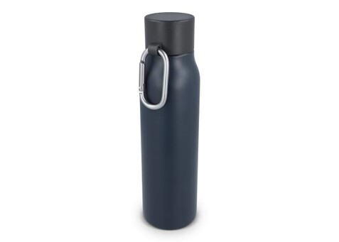 Karabiner mattierte Isolierflasche 600 ml - Grau bedrucken, Art.-Nr. LT98696-N0061