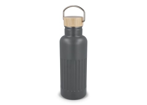 Recycelte Edelstahl-Isolierflasche 500 ml - Grau bedrucken, Art.-Nr. LT98699-N0061