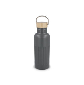 Recycelte Edelstahl-Isolierflasche 500 ml - Grau bedrucken, Art.-Nr. LT98699-N0061