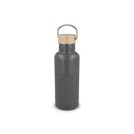 Recycelte Edelstahl-Isolierflasche 500 ml - Grau bedrucken, Art.-Nr. LT98699-N0061