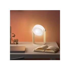 Coollux Multifunktions-LED-Lampe mit Bambusgriff - Weiss bedrucken, Art.-Nr. LT40724-N0001