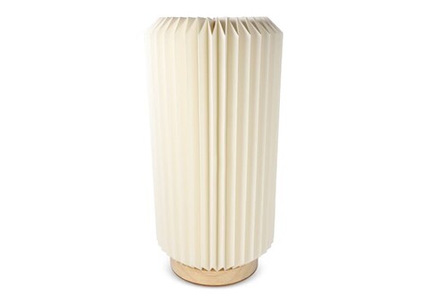 Coollux faltbare Papier-LED-Lampe Aurora Tall auf Holzsockel, 32cm - Natur bedrucken, Art.-Nr. LT40726-N0094