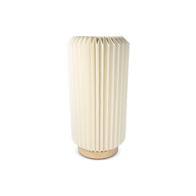 Coollux faltbare Papier-LED-Lampe Aurora Tall auf Holzsockel, 32cm - Natur bedrucken, Art.-Nr. LT40726-N0094
