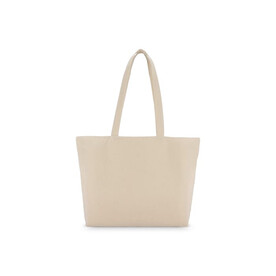 Baumwoll-Tragetasche mit Reißverschluss OEKO-TEX® 47 x 11 x 35cm 320g/m² - Ecru bedrucken, Art.-Nr. LT95384-N0054