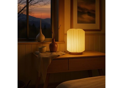 Coollux faltbare Papier LED-Lampe Aurora auf Holzsockel, 22cm - Natur bedrucken, Art.-Nr. LT40725-N0094 Coollux faltbare Papier LED-Lampe Aurora auf Holzsockel, 22cm - Natur bedrucken, Art.-Nr. LT40725-N0094