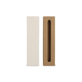 Stiftebox aus recyceltem Milchkarton, 1 Stift - Beige bedrucken, Art.-Nr. LT83143-N0055