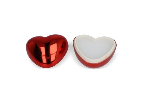 Lippenbalsam in metallischer Herzformdose - Rot bedrucken, Art.-Nr. LT90487-N0021