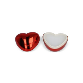 Lippenbalsam in metallischer Herzformdose - Rot bedrucken, Art.-Nr. LT90487-N0021