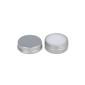Runde Lippenbalsam-Dose aus recyceltem Aluminium - Silber bedrucken, Art.-Nr. LT90488-N0005