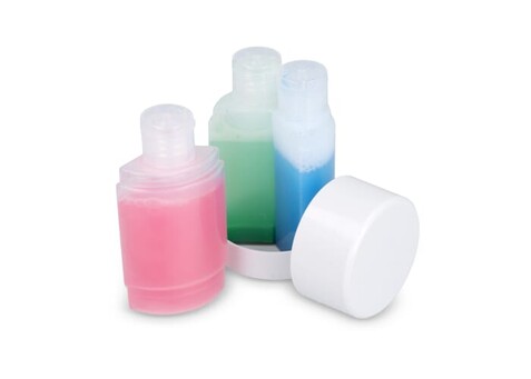 Trio Reise-Toilettenflaschen - Weiss bedrucken, Art.-Nr. LT92728-N0001