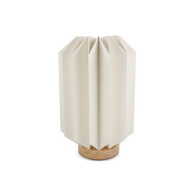 Coollux faltbare Papier-LED-Lampe Eos auf Holzsockel, 25 cm (Briefkastengröße) - Natur bedrucken, Art.-Nr. LT40728-N0094