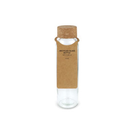 Recycling-Glasflasche mit Korkdeckel 500ml - Transparent bedrucken, Art.-Nr. LT98870-N0004