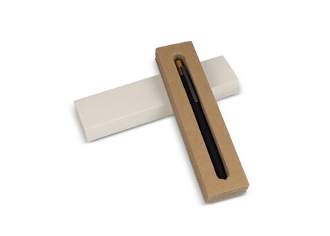 Stiftebox aus recyceltem Milchkarton, 1 Stift - Beige bedrucken, Art.-Nr. LT83143-N0055