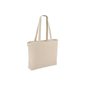 Baumwoll-Tragetasche mit Reißverschluss OEKO-TEX® 47 x 11 x 35cm 320g/m² - Ecru bedrucken, Art.-Nr. LT95384-N0054