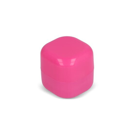 Kubischer Lippenpflegestift aus recyceltem ABS - Rosa bedrucken, Art.-Nr. LT90484-N0076