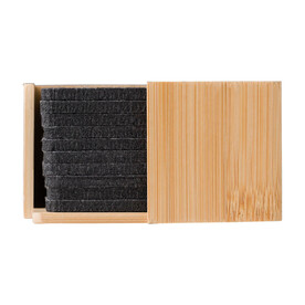 Untersetzer-Set Lawrence | Recycelt | Bambushalter – Grau bedrucken, Art.-Nr. 003999999_1014853