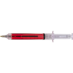 Kugelschreiber Dr. David | Spritzenform – Rot bedrucken, Art.-Nr. 008999999_1063