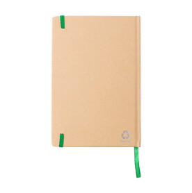 Notizbuch Gianni | Recyclingkarton | A5 | Liniert – Limettengrün bedrucken, Art.-Nr. 019999999_1420996