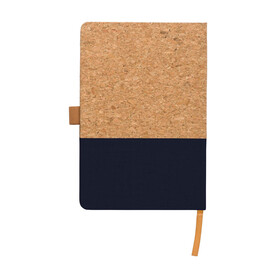 Notizbuch Trevor | Kork | A5 | Liniert – Blau bedrucken, Art.-Nr. 005999999_1421000