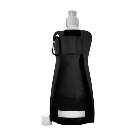 Faltflasche Bailey | 420 ml – Schwarz bedrucken, Art.-Nr. 001999999_7567