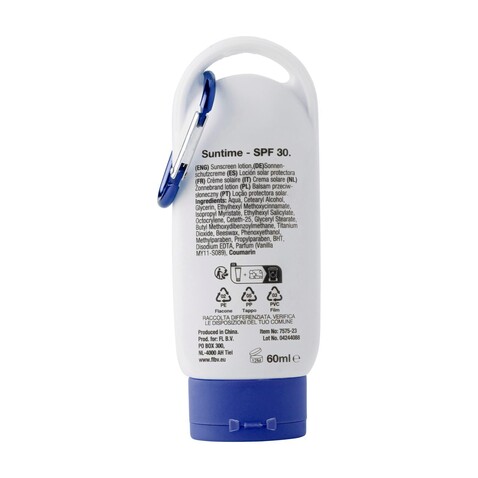 Sonnencreme Suntime | LSF 30 | 60 ml – Kobaltblau bedrucken, Art.-Nr. 023999999_7575