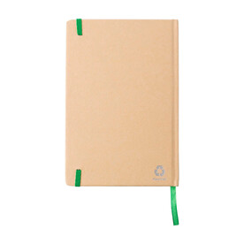 Notizbuch Gianni | Recycelt | A5 | Liniert – Limettengrün bedrucken, Art.-Nr. 019999999_818553