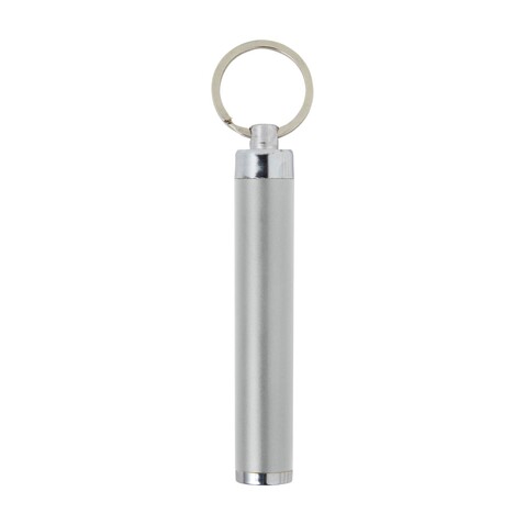 Schlüsselanhänger mit Taschenlampe Zola – Silber bedrucken, Art.-Nr. 032999999_8297 Schlüsselanhänger mit Taschenlampe Zola – Silber bedrucken, Art.-Nr. 032999999_8297