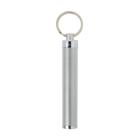 Schlüsselanhänger mit Taschenlampe Zola – Silber bedrucken, Art.-Nr. 032999999_8297