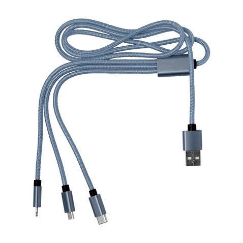 Ladekabel Felix | 4-in-1 – Silber bedrucken, Art.-Nr. 032999999_8597