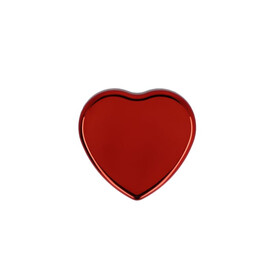 Lippenbalsam in Flacher metallischer Herzformdose - Rot bedrucken, Art.-Nr. LT90486-N0021
