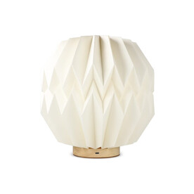 Coollux faltbare, von Origami inspirierte Papier-LED-Lampe Luna 25cm - Natur bedrucken, Art.-Nr. LT40727-N0094