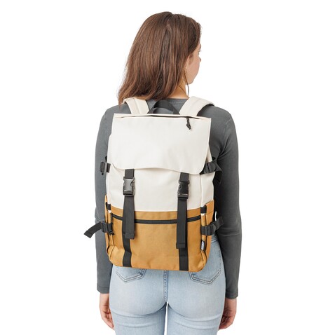 Rucksack Vayo 2-tone | Recycelt | Laptop 15" | 11 l – Khaki bedrucken, Art.-Nr. 013999999_1507530