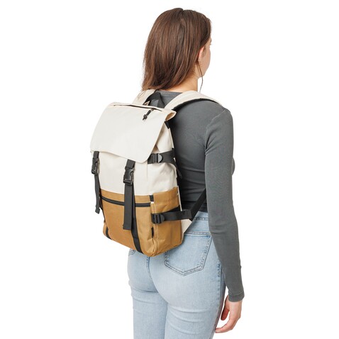 Rucksack Vayo 2-tone | Recycelt | Laptop 15" | 11 l – Khaki bedrucken, Art.-Nr. 013999999_1507530