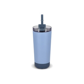 InSideOut doppelwandiger Norden-Trinkbecher aus Edelstahl mit Strohhalm, 600 ml - Pastellblau bedrucken, Art.-Nr. LT57017-N0016
