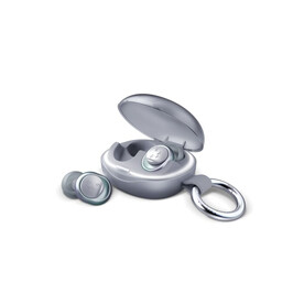 Fresh &amp;#039;n Rebel Pearls Radiant Festival Ohrstöpsel – Zertifizierter Gehörschutz – Case mit Tracker - Hellgrau bedrucken, Art.-Nr. LT49753-N0062