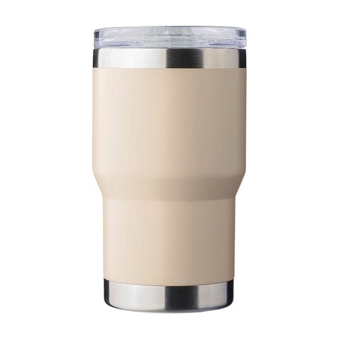 Reise-Thermobecher Ayen | Recycelter Edelstahl | 350 ml | Keramikbeschichtung – beige bedrucken, Art.-Nr. 357999999_1267375