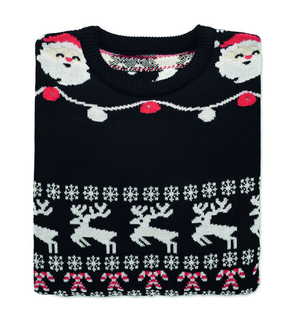 Weihnachts-LED-Pullover L/XL - Schwarz bedrucken, Art.-Nr. CX1554-03 Weihnachts-LED-Pullover L/XL - Schwarz bedrucken, Art.-Nr. CX1554-03