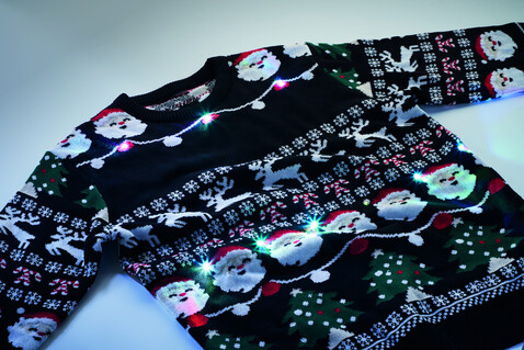 Weihnachts-LED-Pullover L/XL - Schwarz bedrucken, Art.-Nr. CX1554-03 Weihnachts-LED-Pullover L/XL - Schwarz bedrucken, Art.-Nr. CX1554-03